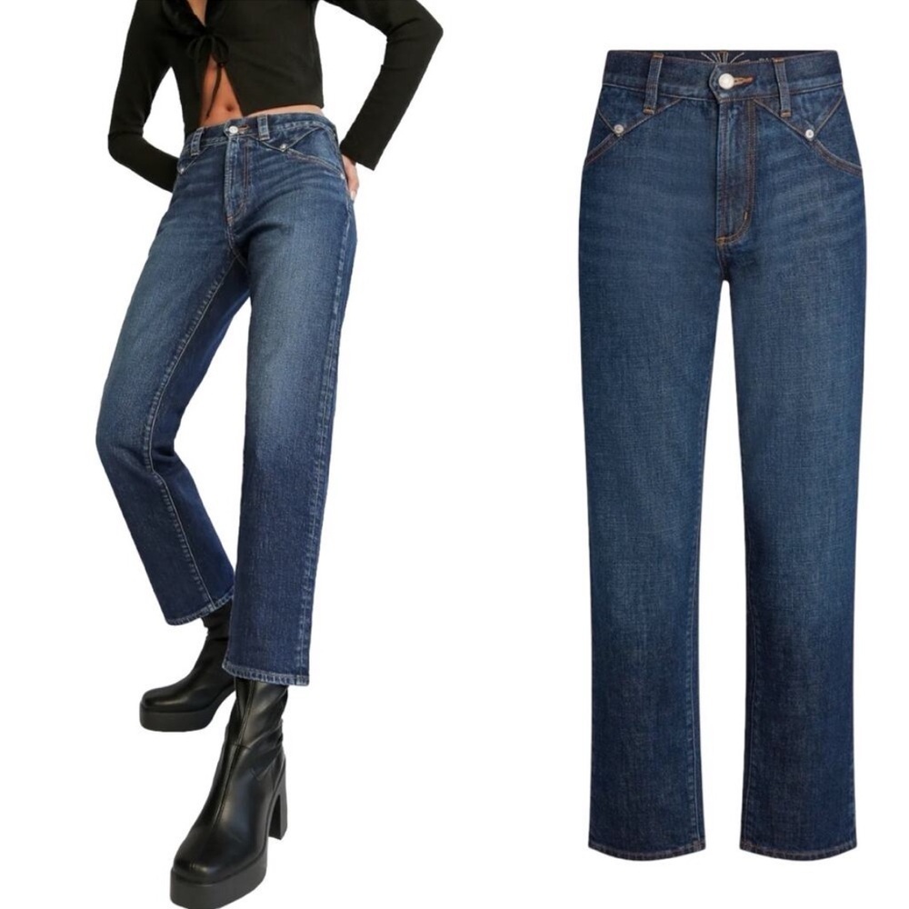 DAILY BLUES Classic High-Rise Straight Leg Women's Jeans - Dark Blue